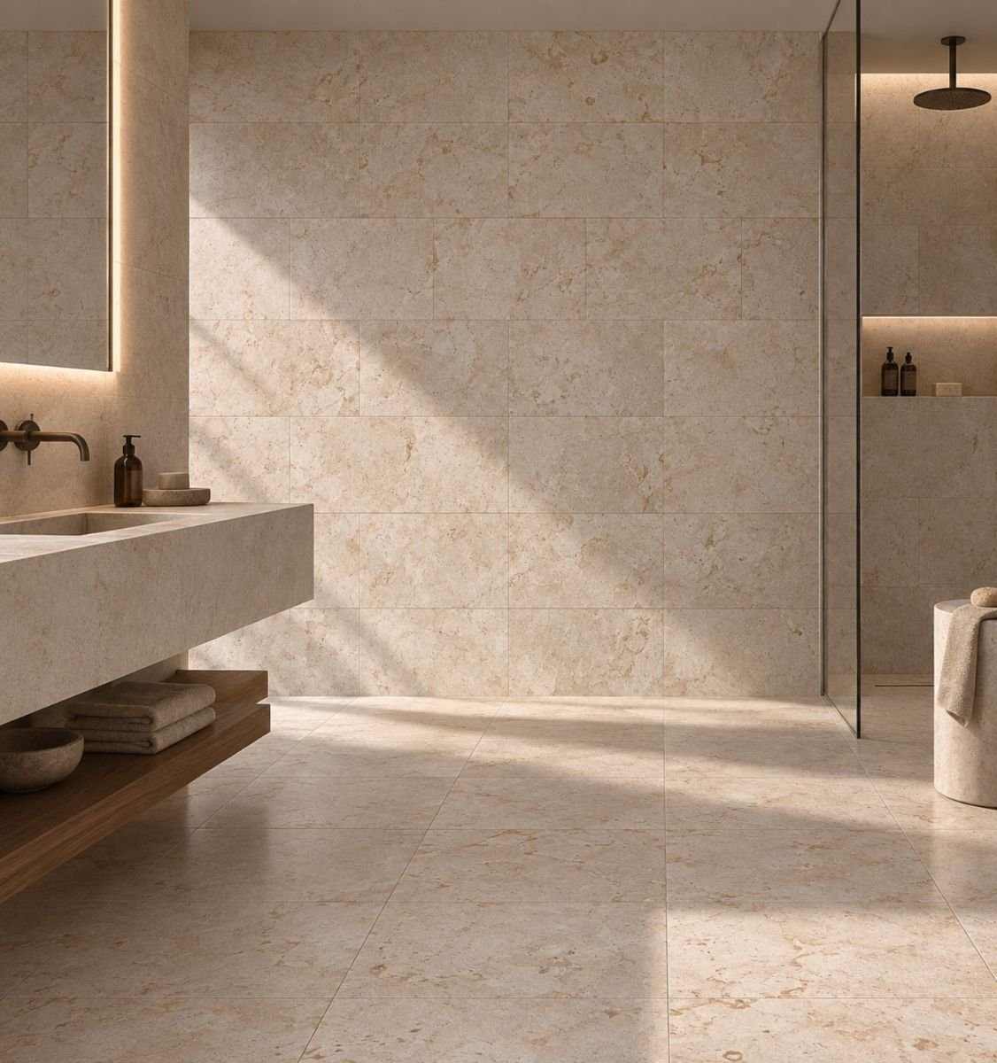 Studio applicativo di Arbar in un ambiente bagno