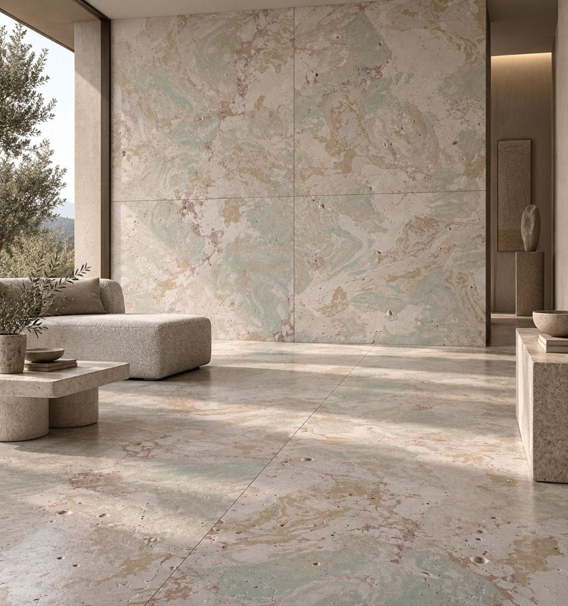Studio applicativo di Nerea in un living contemporaneo