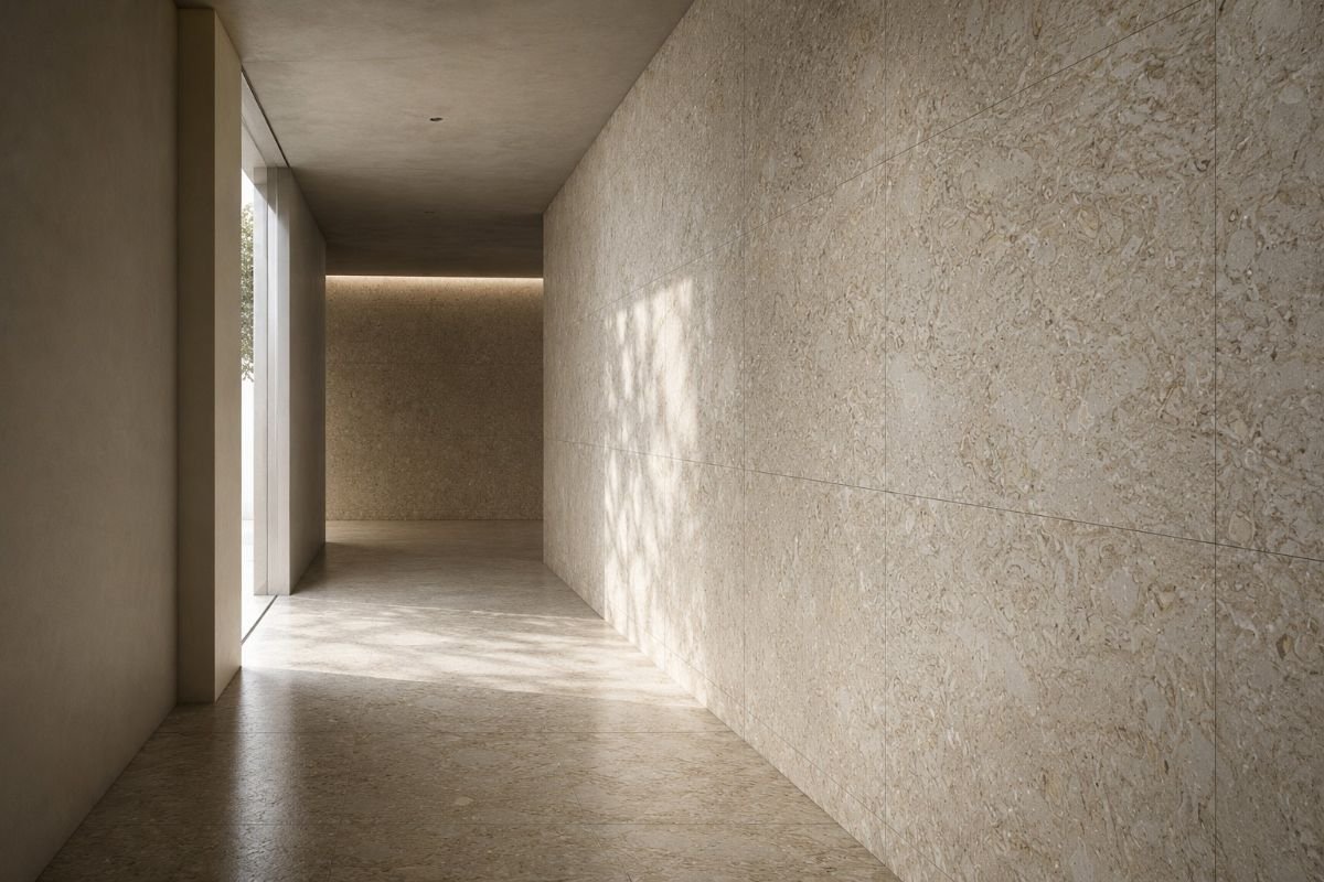 Studio applicativo di Pallea estesa su una superficie architettonica
